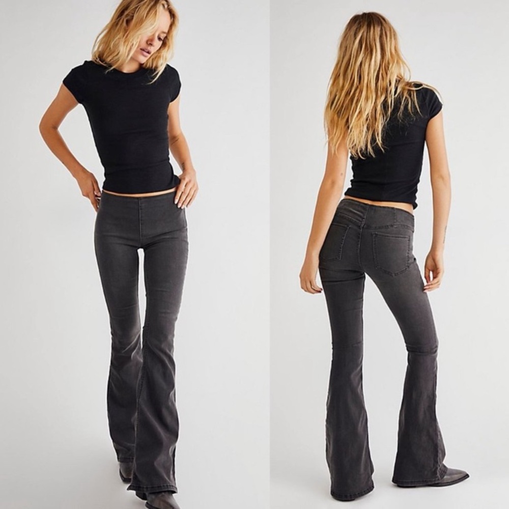 Free People Black Flare Jeans